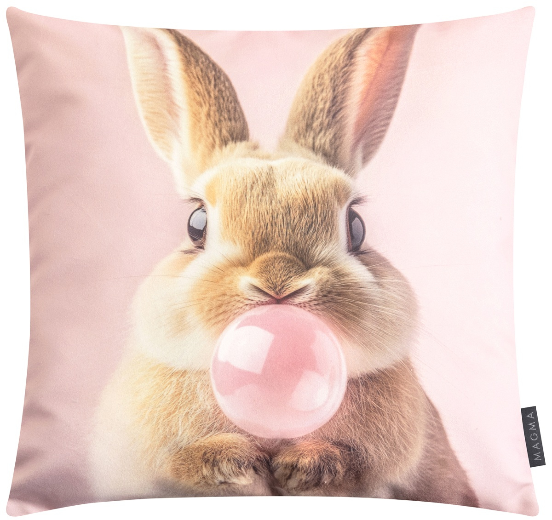 Magma gefülltes Kissen Bubblegum 'Hase' 45 x 45 cm Rosa